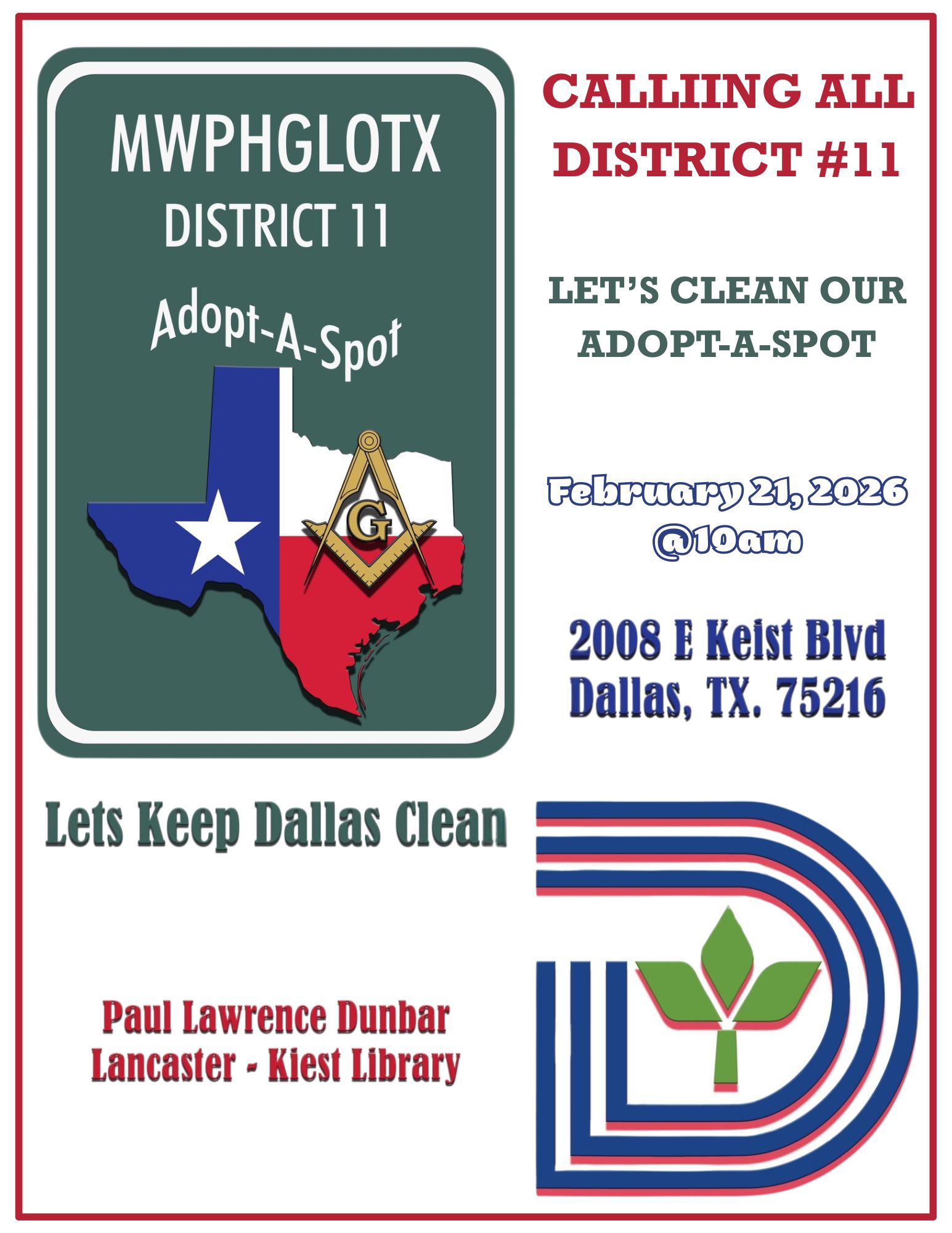 MWPHGL of Texas District #11 Adopt-A-Spot
